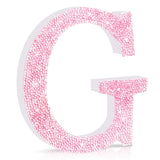 Qunclay Pink Crystal Diamond Letter Wall Decor, Glitter Wooden Bling