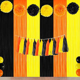 Construction Birthday Party Decorations Orange Black Yellow Foil