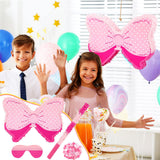 Hungdao Pink Bow Piñata for Girl Birthday Party Decorative Bowtie Pink