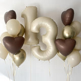 40th Birthday Balloons Decor, Helium Apricot Beige 40 Balloon,