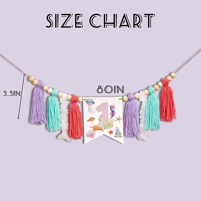 Oneder The Sea High Chair Banner Under The Sea Themed First Birthday