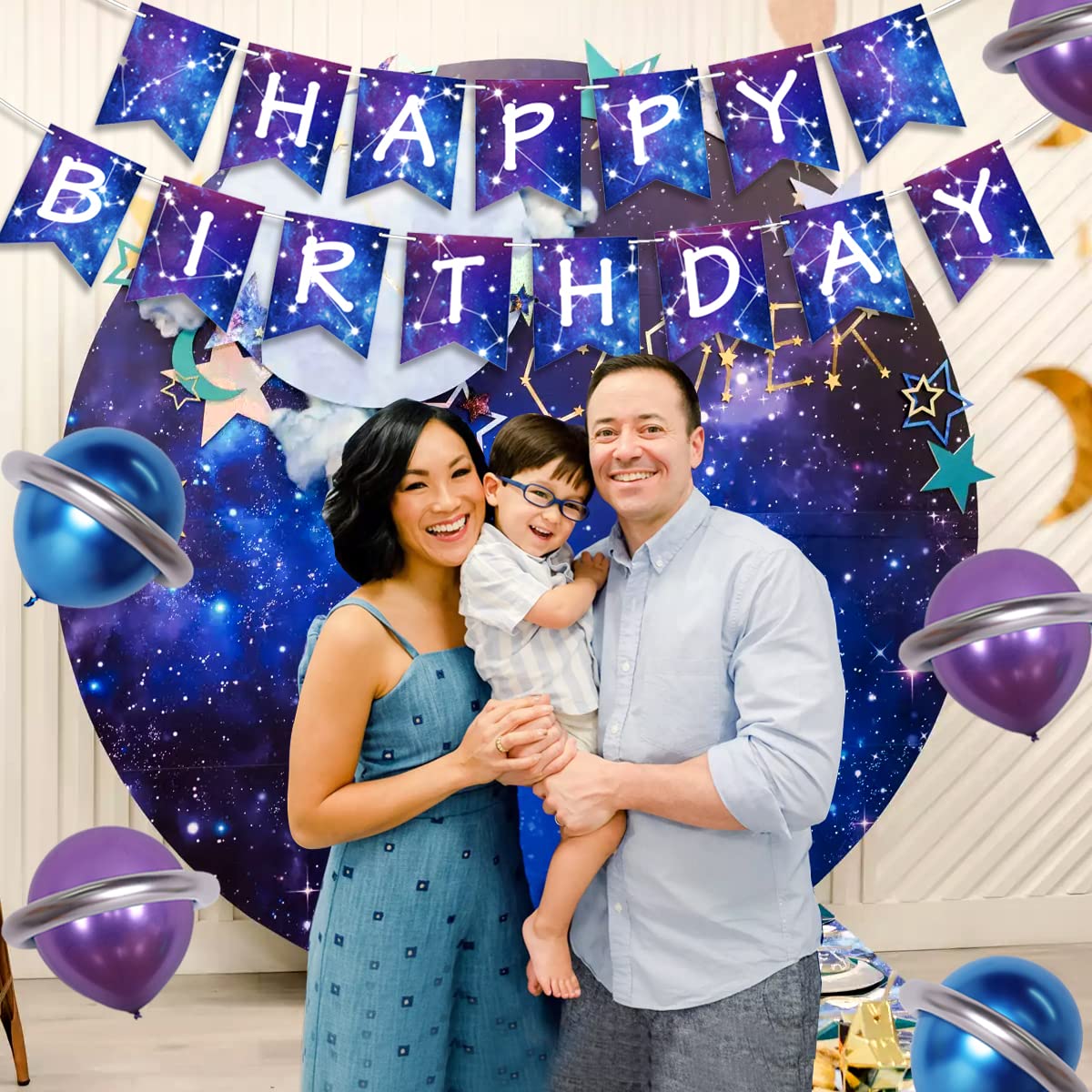 Galaxy Birthday Decorations Galaxy Happy Birthday Banner Space