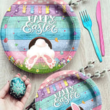 Easter Party Supplies Happy Easter Tableware 142pcs Easter Plates