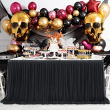 6ft Black Table Skirt for Birthday Party Ruffle Tutu Table Skirt Tulle