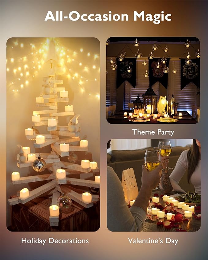 Homemory 12Pcs Flickering Flameless Candle Battery Operated,
