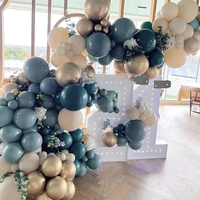 PartyWoo Slate Blue Balloons 100pcs Different Sizes Pack of 18 12 10