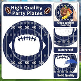 100PCS Cowboy Plates and Napkins Football Party Supplies Blue