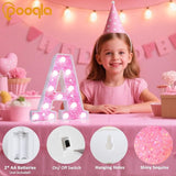 Pooqla LED Marquee Letter Lights, Light Up Pink Letters Glitter