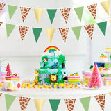 5 Pcs Safari Birthday Banner Decorations Giraffe Animals Green