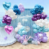 157Pcs Mermaid Party Balloons Garland Arch Kit with Fringe Curtain