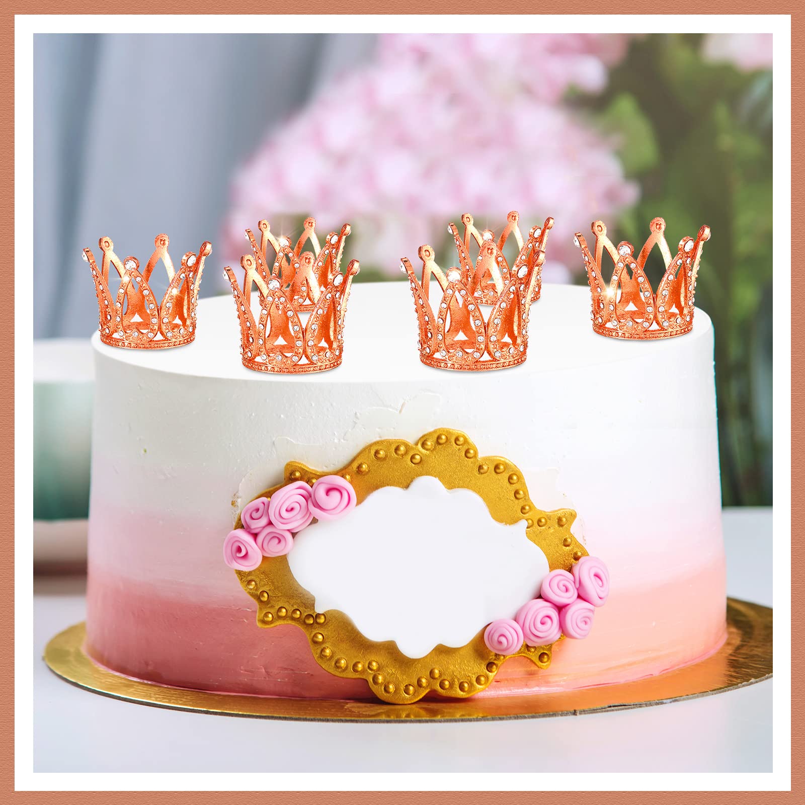 24 Pcs Crown Cake Topper Mini Baby Crown Tiny Queen Small Alloy