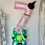 Light Pink Foil Balloon Number 7, 40'' Giant Self Inflating Number