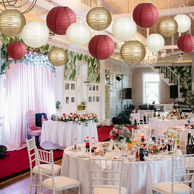 Paper Lanterns Party Decorations, Round Hanging Paper Lanterns