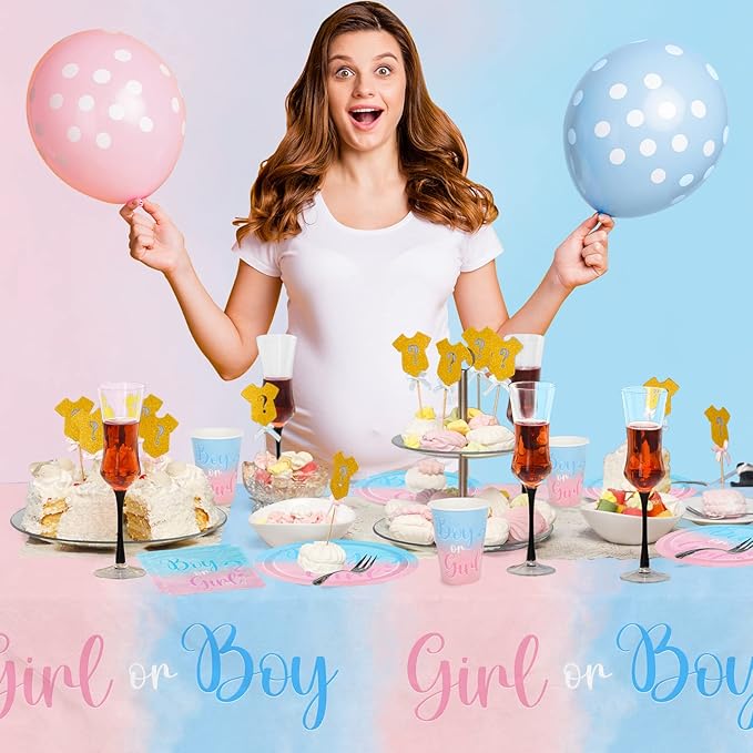 Baby Gender Reveal Party Supplies Boy or Girl Disposable Paper