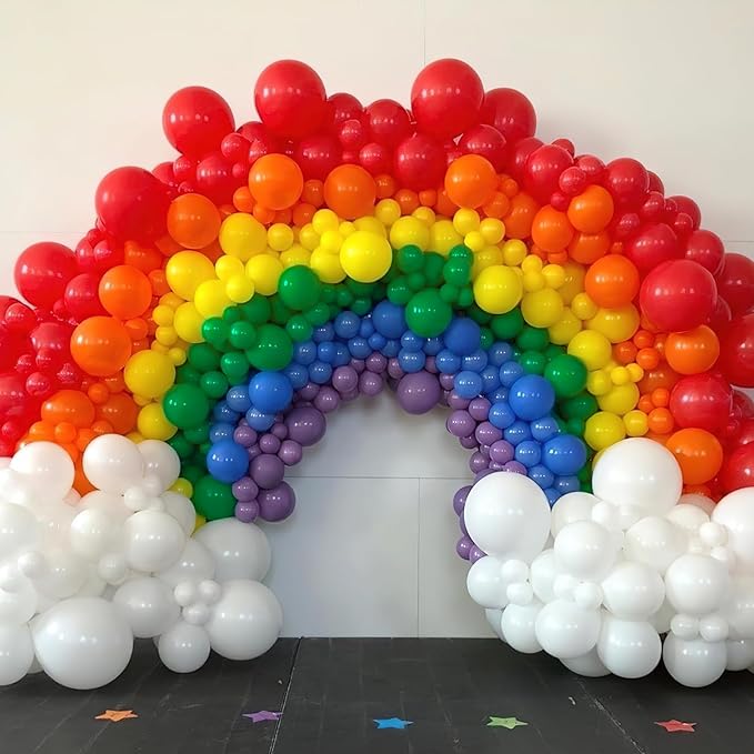 PartyWoo Rainbow Balloon Arch Kit Garland 100 pcs Different Sizes of