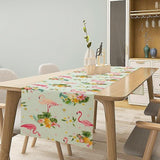 Flamingo Bird Table Runner Retro Pink Flamingo Tropical Flowers
