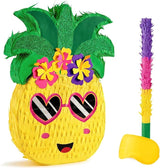 Pineapple Piñata Luau Party Piñata Game with Blindfold and Bat for
