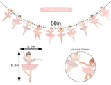 Ballet Girls Birthday Decorations - Ballerina Party Garland,Pink
