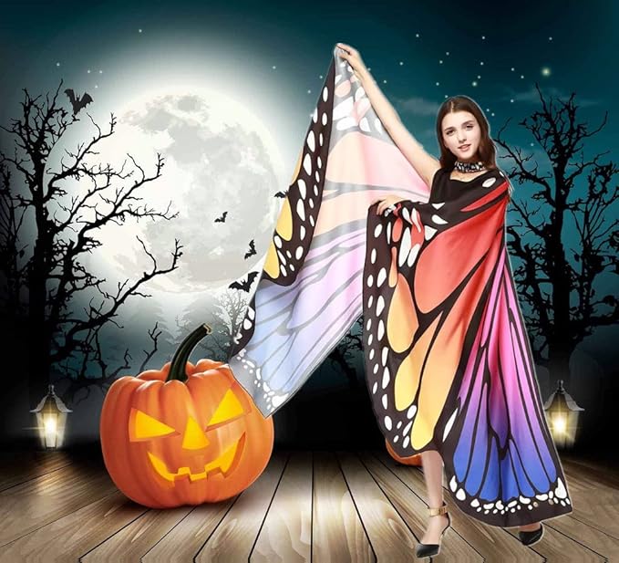Halloween Butterfly Wings Costume for Womens Moth Wings Butterfly