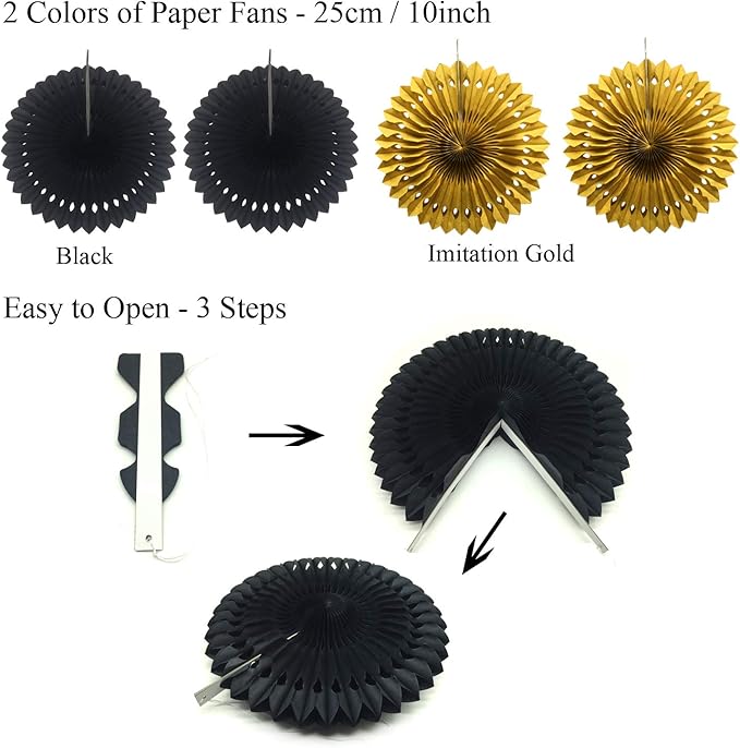 Black and Gold Party Decorations Confetti Balloons Decorative
