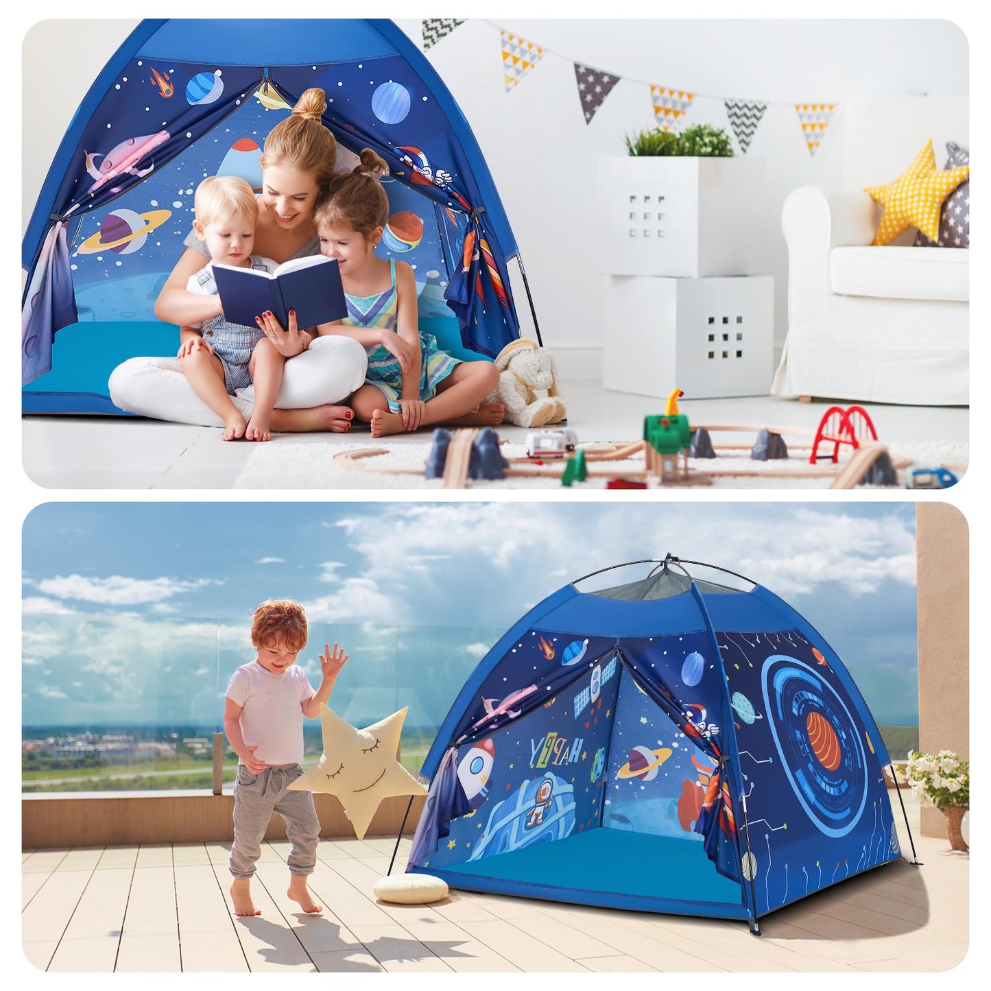 Mnagant Space World Play Tent Galaxy Dome Playhouse for Boys and Girls