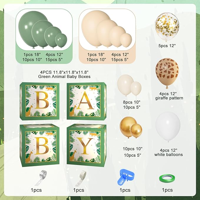 Baby Boxes Safari Jungle Baby Shower Decorations for Boy Girl Safari