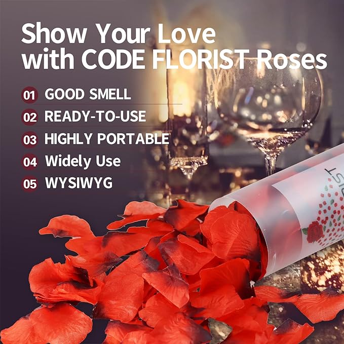 CODE FLORIST 1500 PCS Dark-Red Silk Rose Petals for Valentine's