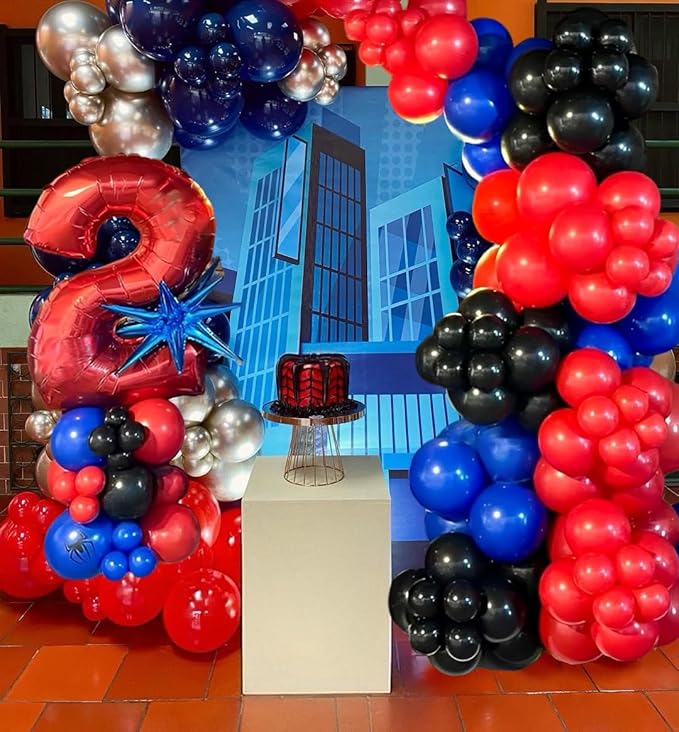 Black Red and Blue Balloons, 50PCS Red and Blue Party Balloons,