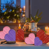 7PCS Valentines Day Wooden Heart Table Centerpiece Decorations,