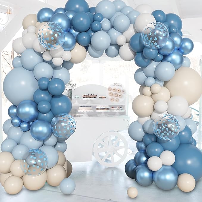 Ouddy Life 157 Pcs Dusty Blue Balloons Garland Arch Kit, Dusty Baby