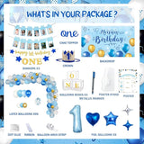 118 PCs First Birthday Decorations for Boy Party Inspo Baby Boy 1st
