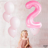 KatchOn, Giant Pink Number 2 Balloon - 40 Inch | Two Balloon, Light