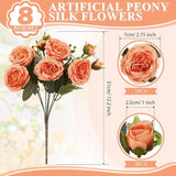 8 Bundles Artificial Peonies Flowers Boho Faux Flowers Arrangements Ar
