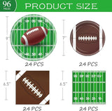 96 PCS Football Party Supplies Plates and Napkins Tableware Set