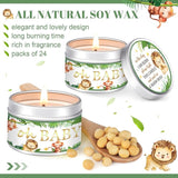 MTLEE 24 Pcs Jungle Animal Baby Shower Party Favors Candles Lavender