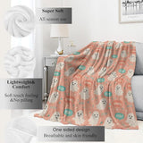 Cute Pink Ghost Blanket Halloween Fall Holiday Decor Gothic Candy