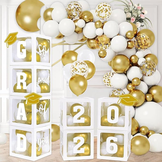 2026 Graduation Party Decorations Set of 4 Graduation Boxes with