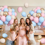 Ouddy Life 71pcs Gender Reveal Balloons Set 12 inch Pastel Pink Blue