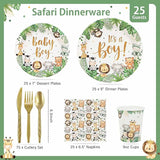 175Pcs Safari Baby Shower Decorations Plates Set Jungle Theme Zoo