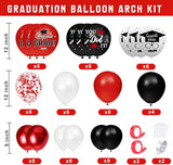Graduation Decorations Class of 2026 - Red and Black Graduation