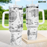 34HD Galaxy Spaceship Tumbler 40oz with Handle and Straw - Sci-Fi Star