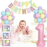 First Birthday Decorations For Girl 40 Inch Pink 1 Number Pastel