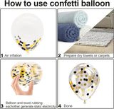 Bezente Black Gold Confetti Latex Balloons - 60 Pack 12 inch Helium