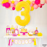 KatchOn, Big, Yellow 3 Balloon Number - 40 Inch | Yellow Three