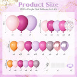 Ouddy Party Pink Purple Balloons Garland Arch Kit, Different Sizes 18