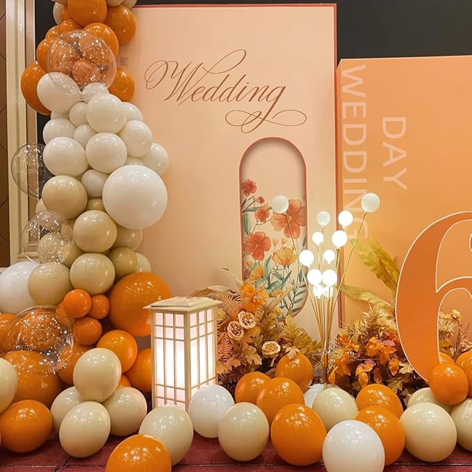 Burnt Orange Boho Balloon Garland Arch Kit 155Pcs Pastel Brown
