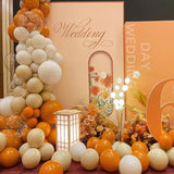 Burnt Orange Boho Balloon Garland Arch Kit 155Pcs Pastel Brown