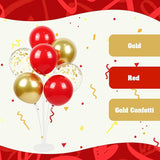 60pcs Red and Gold Balloons 12inch, Red and Gold Party Decorations