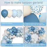 Ouddy Life 157 Pcs Dusty Blue Balloons Garland Arch Kit, Dusty Baby