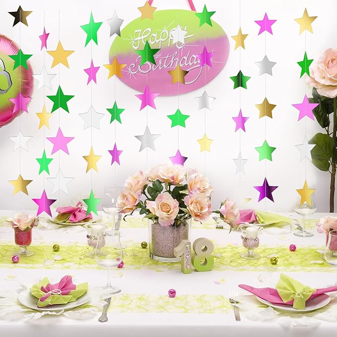 Patelai Glitter Star Garland Banner 2026 Graduation Decor 130 Feet #15